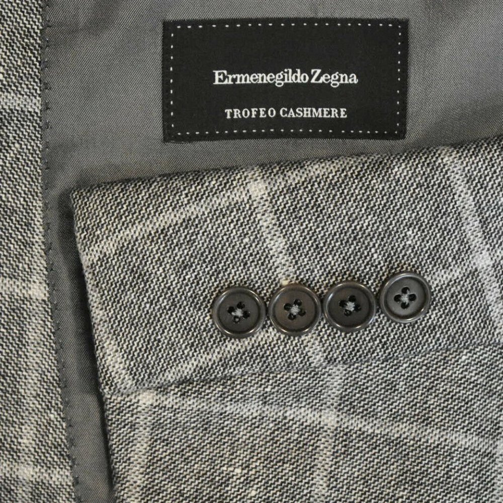 NEW $2195 48R Ermenegildo Zegna Gray Plaid blazer